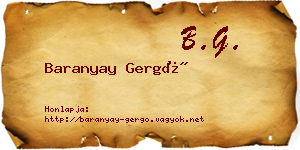 Baranyay Gergő névjegykártya